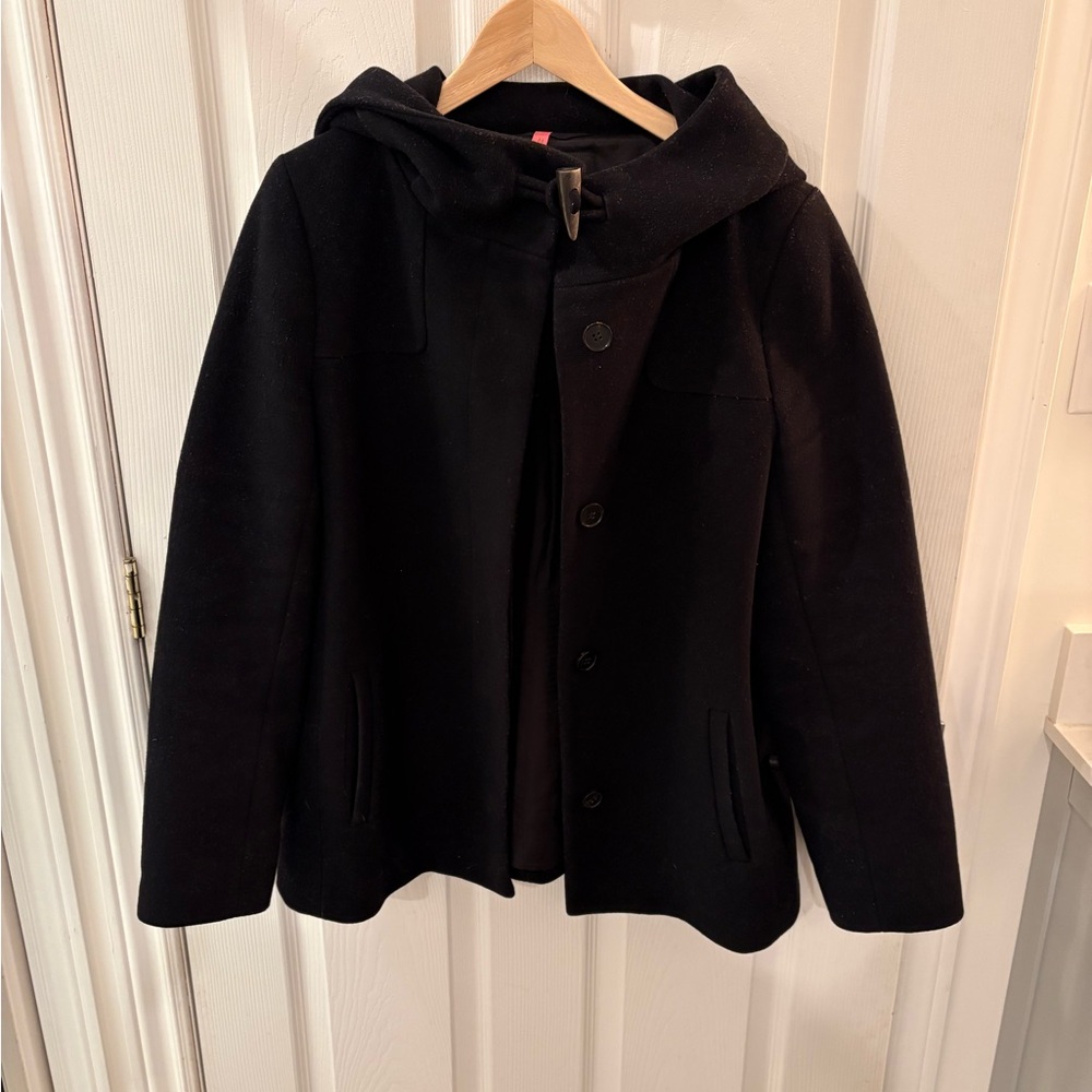 Babaton Black Hooded Pea Coat